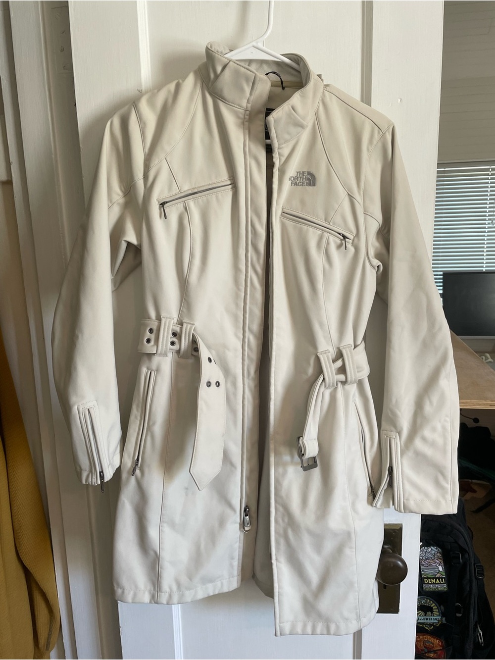 The North Face Women's Cream Belted Raincoat